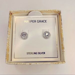 Harper Grace Sterling Silver Round Stud Earrings